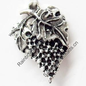 Pendant, Zinc Alloy Jewelry Findings, Leaf, 15x24mm, Sold by Bag  
