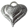 Pendant, Zinc Alloy Jewelry Findings, Heart, 34mm, Sold by Bag  