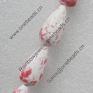 Ceramics Beads, Teardrop 15x31mm, Sold by Bag  