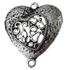 Connector, Zinc Alloy Jewelry Findings, Heart, 30x34mm, Sold by Bag