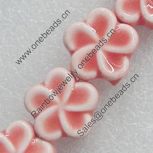 Ceramics Beads, Flower 18mm, Sold by Bag  