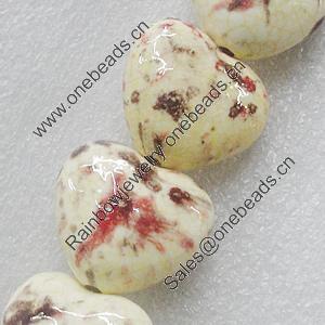 Ceramics Beads, Heart 30x27mm, Sold by Bag  