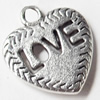 Pendant, Zinc Alloy Jewelry Findings, Heart, 19x21mm, Sold by Bag  