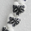 Printing Ceramics Beads, Heart 15x15mm, Sold by Bag  