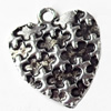 Pendant, Zinc Alloy Jewelry Findings, Heart, 17x20mm, Sold by Bag  