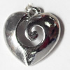 Pendant, Zinc Alloy Jewelry Findings, Heart, 15mm, Sold by Bag  