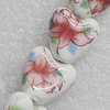 Printing Ceramics Beads, Heart 15x15mm, Sold by Bag  