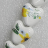 Printing Ceramics Beads, Heart 15x15mm, Sold by Bag  