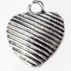 Pendant, Zinc Alloy Jewelry Findings, Heart, 15x17mm, Sold by Bag  