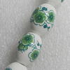 Printing Ceramics Bead, Oval 13x18mm, Sold by Bag  