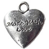 Pendant, Zinc Alloy Jewelry Findings, Heart, 17x18mm, Sold by Bag  