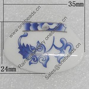 Ceramics Pendant, Flower 24x35mm, Sold by PC  