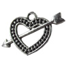 Pendant, Zinc Alloy Jewelry Findings, Heart, 26x17mm, Sold by Bag  