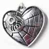 Pendant, Zinc Alloy Jewelry Findings, Heart, 20x21mm, Sold by Bag  
