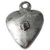 Pendant, Zinc Alloy Jewelry Findings, Heart, 13x17mm, Sold by Bag  