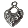 Pendant, Zinc Alloy Jewelry Findings, Heart, 12x17mm, Sold by Bag  