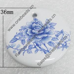 Ceramics Pendant, Flat Round 36mm, Sold by PC  