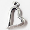 Pendant, Zinc Alloy Jewelry Findings, Heart, 11x20mm, Sold by Bag  