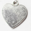 Pendant, Zinc Alloy Jewelry Findings, Heart, 14x17mm, Sold by Bag  