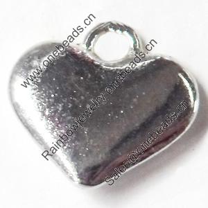 Pendant, Zinc Alloy Jewelry Findings, Heart, 12x11mm, Sold by Bag  
