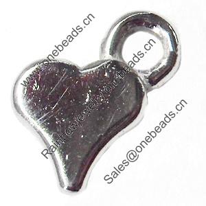 Pendant, Zinc Alloy Jewelry Findings, Heart, 8x10mm, Sold by Bag  