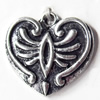 Pendant, Zinc Alloy Jewelry Findings, Heart, 20x18mm, Sold by Bag  