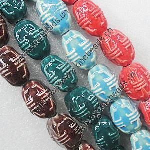 Ceramics Beads, Mix Color, 14x22mm, Sold by Bag  