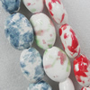 Ceramics Beads, Mix Color, Flat Oval 24x31mm, Sold by Bag  