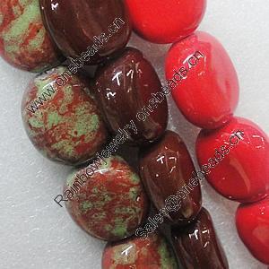 Ceramics Beads, Mix Color, Nugget 24x27mm, Sold by Bag  