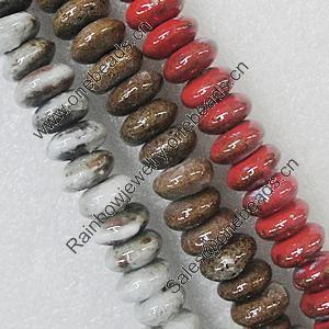 Ceramics Beads, Mix Color, Rondelle 12mm, Sold by Bag  