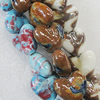 Ceramics Beads, Mix Color, Heart 20x17mm, Sold by Bag  