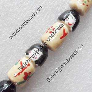 Ceramics Beads, Girl, 12x16mm Hole:3mm, Sold by Bag  
