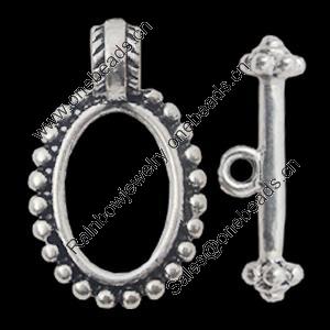 Clasps Zinc Alloy Jewelry Findings Lead-free, Loop:14x23mm Bar:23x5mm, Sold by Bag  