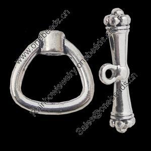 Clasps Zinc Alloy Jewelry Findings Lead-free, Loop:16x16mm Bar:24x5mm, Sold by Bag  