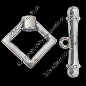 Clasps Zinc Alloy Jewelry Findings Lead-free, Loop:17x18mm Bar:25x4mm, Sold by Bag  