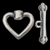 Clasps Zinc Alloy Jewelry Findings Lead-free, Loop:17x16mm Bar:23x5mm, Sold by Bag  