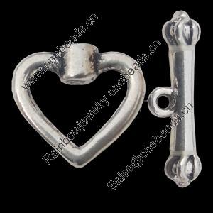 Clasps Zinc Alloy Jewelry Findings Lead-free, Loop:17x16mm Bar:23x5mm, Sold by Bag  
