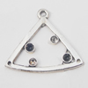 Pendant, Zinc Alloy Jewelry Findings, Triangle 27x22mm, Sold by Bag  
