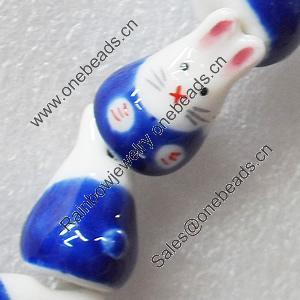 Ceramics Beads, Rabbit, 14x22mm Hole:3mm, Sold by Bag  