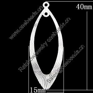 Iron Jewelry Finding Pendant Lead-free, 15x40mm, Sold by bag  