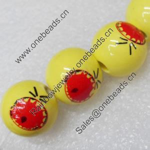 Ceramics Beads, Round, 15mm Hole:3mm, Sold by Bag  