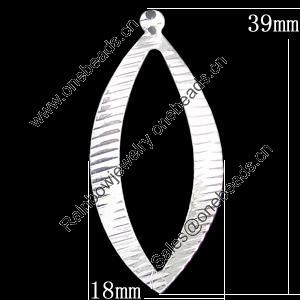 Iron Jewelry Finding Pendant Lead-free, 39x18mm, Sold by bag  