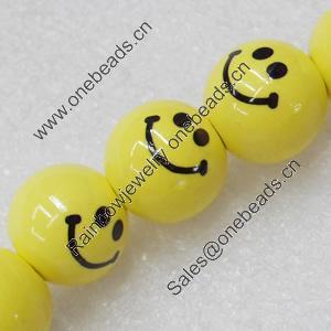 Ceramics Beads, Round, 15mm Hole:3mm, Sold by Bag  