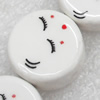 Ceramics Beads, Flat Round, 15x9mm Hole:3mm, Sold by Bag  