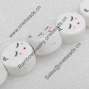Ceramics Beads, Flat Round, 15x9mm Hole:3mm, Sold by Bag  