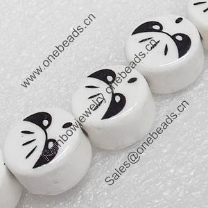 Ceramics Beads, Flat Round, 15x9mm Hole:3mm, Sold by Bag  