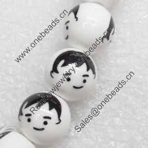 Ceramics Beads, Round, 12mm Hole:3mm, Sold by Bag  