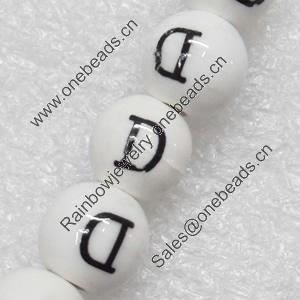 Ceramics Beads, Round, 10mm Hole:2mm, Sold by Bag  