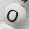 Ceramics Beads, Round, 10mm Hole:2mm, Sold by Bag  