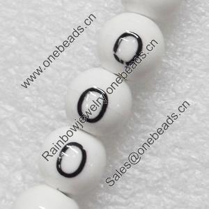 Ceramics Beads, Round, 10mm Hole:2mm, Sold by Bag  